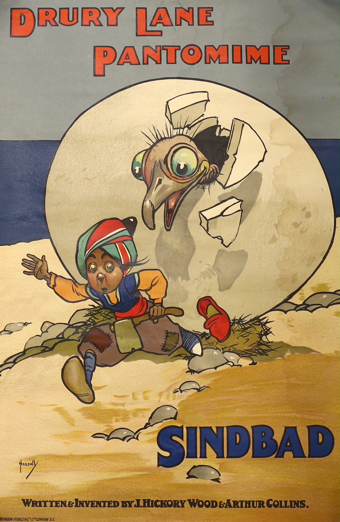 A Drury Lane Sinbad pantomime poster, 75 x 51cm